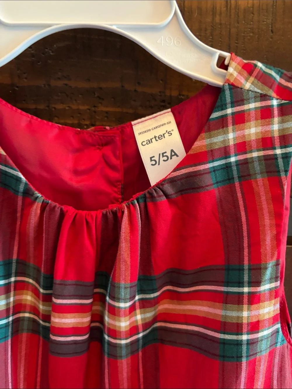 Carter's Red Plaid Holiday Dress with Tie Waist
